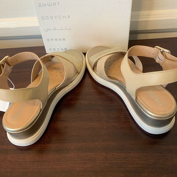 Geox leather piss lightweight waterproof wedge sandal size 10,5 nib - Picture 6 of 10